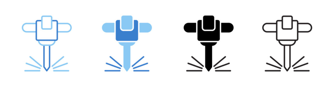 Road Drill Vector Illustration In Multistyle