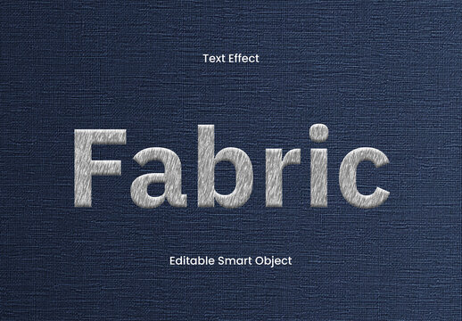 Stitched Embroidery Fabric Text Effect