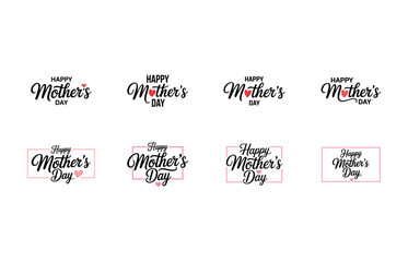 Obraz premium Happy Mother's Day Calligraphy and Icons vector