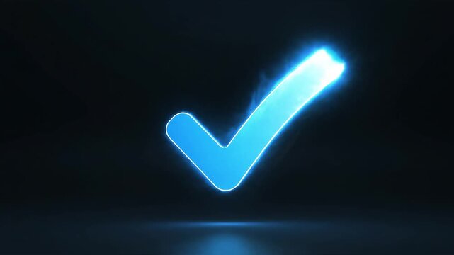 Completion confirmation animation, digital checkmark appears after progress reaches end animation