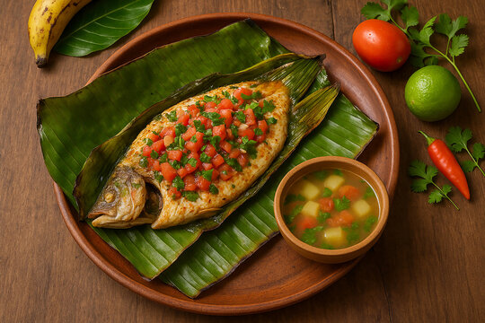 Patarashca, typical cuisine of the Peruvian jungle stock photo 