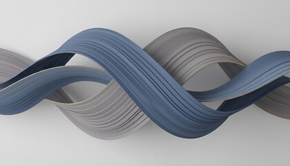 Smooth Abstract Ribbon Waves in Muted Neutral Tones
