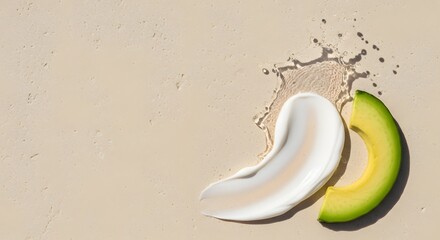 Obraz premium Cosmetic Cream Smear with Avocado Ingredient