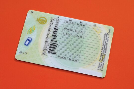 Back of provisional driving licence.