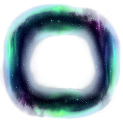 Obraz premium Northern lights glow frame background isolated on white or transparent transparent background isolated png stock