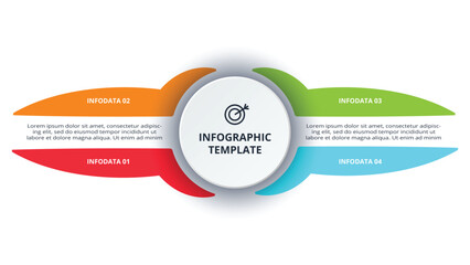 Abstract diagram with 4 steps, options, parts or processes. Vector business template for presentation