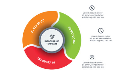 Abstract diagram with 3 steps, options, parts or processes. Vector business template for presentation