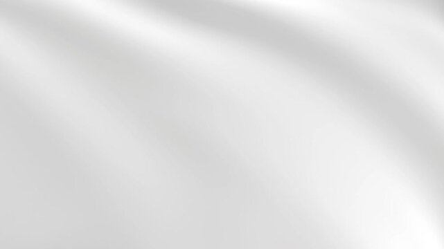White silk moving waves on wind, satin and fabric seamless 4K loop video animation, white flag in the wind.