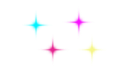 Colorful Abstract Starburst Shapes Set Cyan Pink Yellow Graphic Illustration