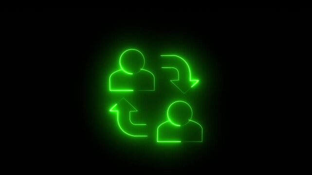 Digital Glowing User Sync and Data Transfer digital communication Account Migration User Transfer Concept. 