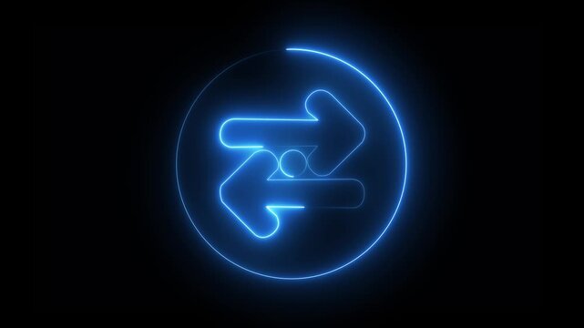 Glowing neon Abstract double arrow shine, signal, signs, simple, various media such as news, presentations.