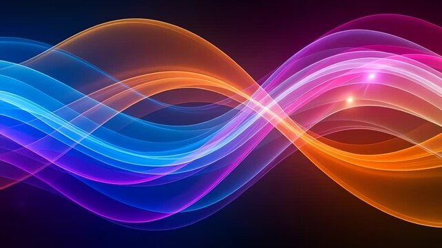 Colorful Neon Light Wave Patterns.