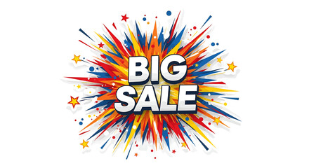 Unleash Savings Exploding Big Sale Event with Vibrant Colors and Dynamic Rays - Ideal for Promotions and Marketing Campaigns