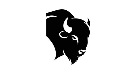 Black Bison Silhouette Logo © filterJU