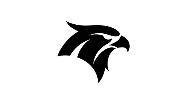 Black Hawk Head Silhouette Logo