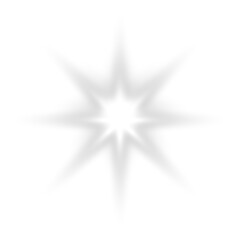 Glowing Sunburst Lens Flare Isolated on Transparent Background.