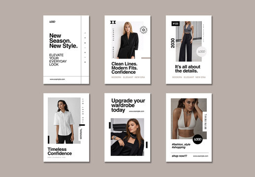 Minimal Fashion Social Media Post Template Set