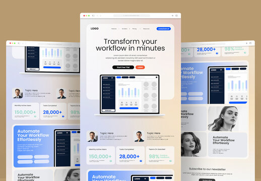 SaaS Workflow Automation Landing Page Template