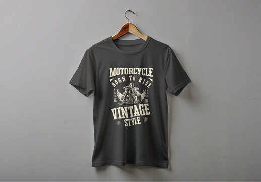 Vintage Motorcycle Skeleton Rider T Shirt Design Template