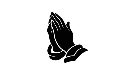 Black praying hands logo