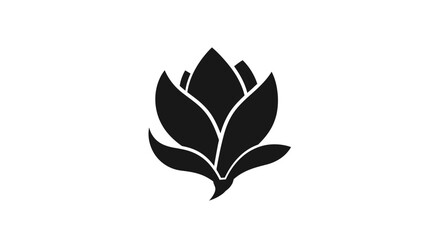 Black Lotus Flower Silhouette Icon