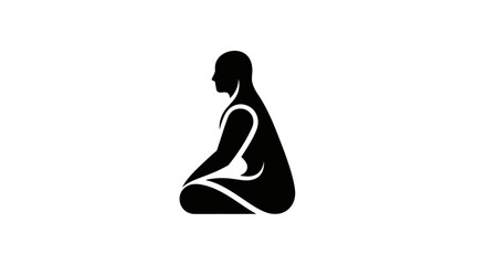Meditating figure silhouette