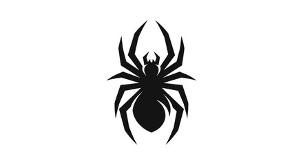 Black spider silhouette on a white background
