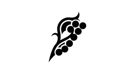 Abstract Stylized Grapes and Leaf Logo