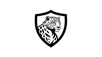 Leopard Head in Shield Emblem