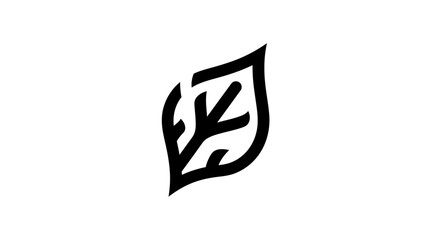 Stylized leaf logo outline