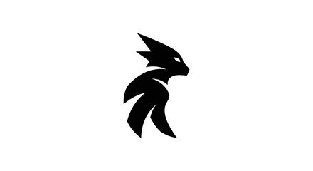 Black mythical creature silhouette logo