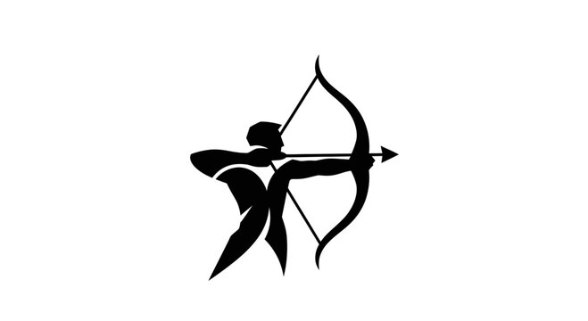 Archer aiming bow and arrow logo