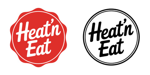 Fototapeta premium Heat and eat logo templates for food packaging design