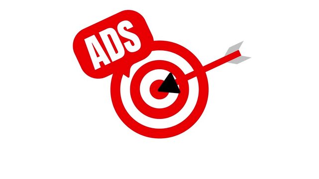 Animated advertising Target Achievement Symbol Goal Focus Concept. Animation 4K Video