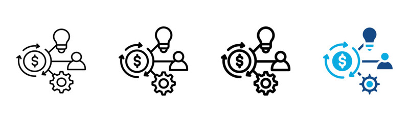 Business Model Icon Different Style Outline Collection Set Vector illustration