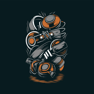 American Football Player Action Graphic