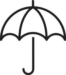 Minimal Umbrella Outline Weather Protection Symbol