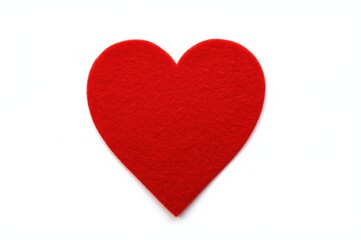 Obraz premium Red felt heart craft shape isolated on a white background