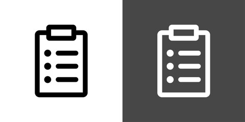 シンプルなクリップボードとリストアイコン