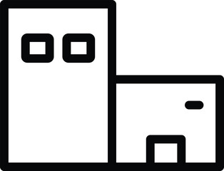 Modern urban building with windows outline