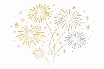 Obraz premium Simple Golden Fireworks Display