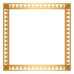 Rectangle golden certificate border pattern line photo frame islamic wedding invitation background with mandala squire frame