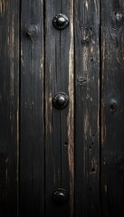 Obraz premium Aged Wood Planks with Distressed Finish, Rustic Vertical Brown Timber Panel Backdrop for Design Use