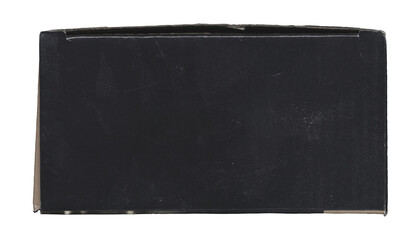 Fototapeta premium Old vintage black rectangular box top view on transparent background