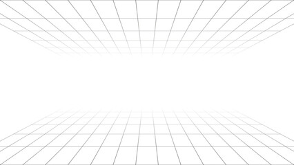 Minimalist dual-horizon futuristic grid line background. Vector illustration © RI Rafiq