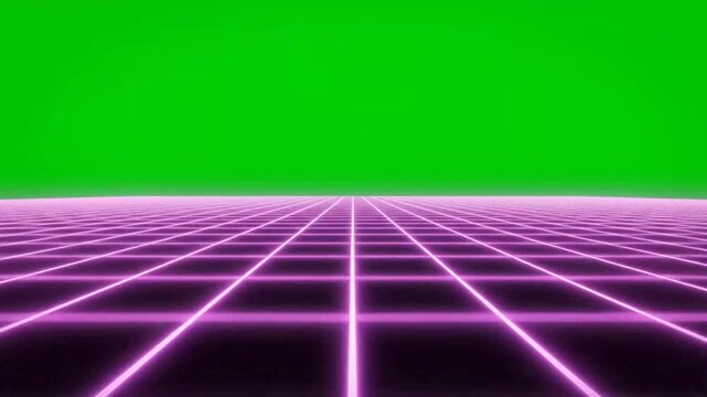 Abstract pink grid lines with green screen background for graphics