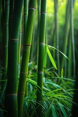 Fototapeta premium Bamboo grove with dense vertical stalks