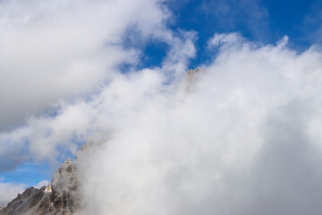 Mountain detail view under heavy cloud cover
