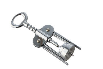 Corkscrew bottle opener isolated on white background