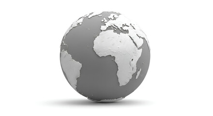 Fototapeta premium 3D rendered globe centered on Africa and South America showcasing continents and oceans from a slightly elevated viewpoint